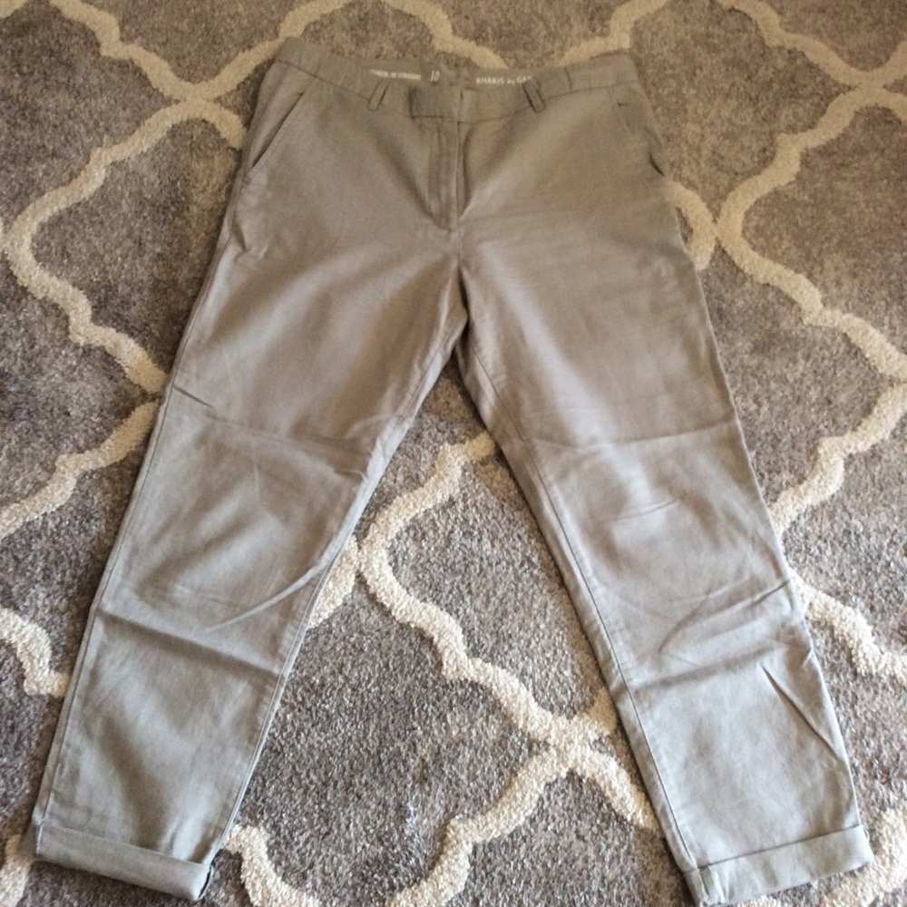 GAP broken in khakis straight leg light gray